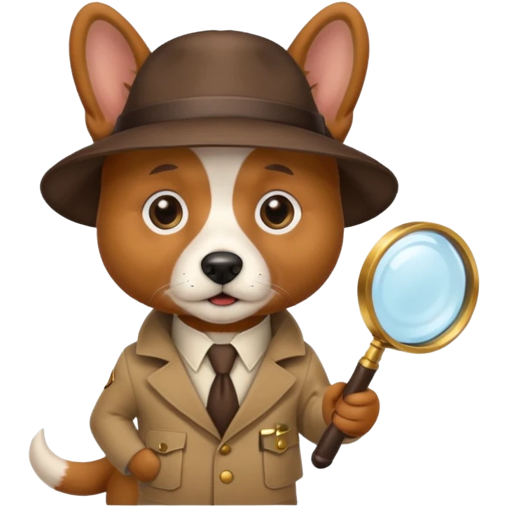 Dog with detective outfit emoji