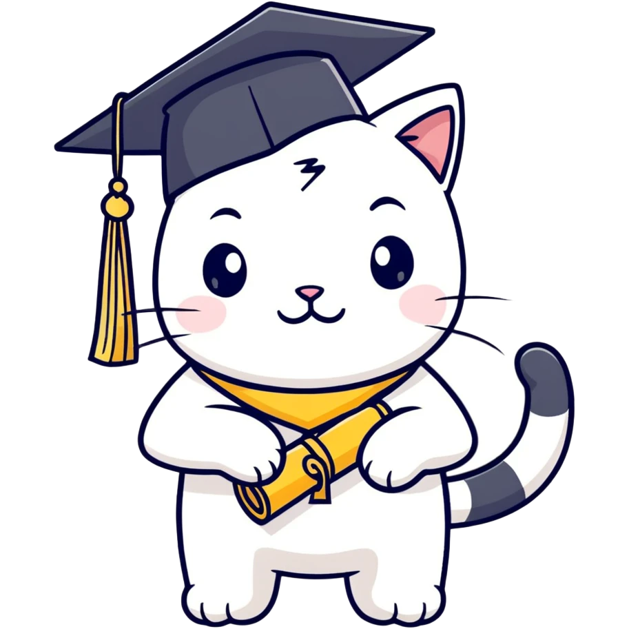 Cat with great grades emoji