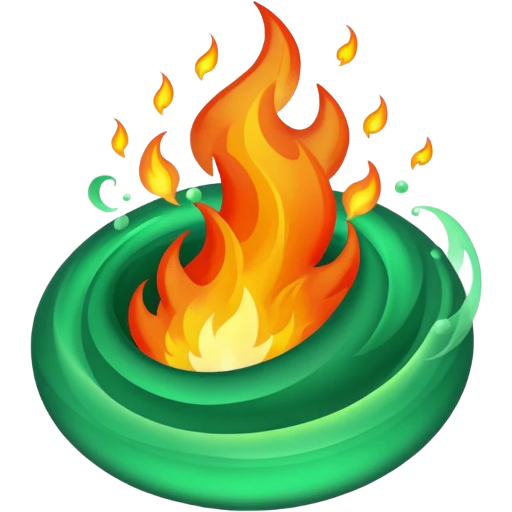 Enchanted emerald big fire rising  emoji