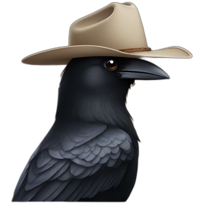 crow wearing cowboy hat emoji