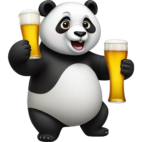 Panda drinking beer emoji