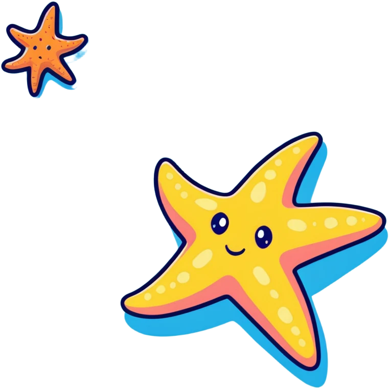 Cute orange sea star with five arms emoji