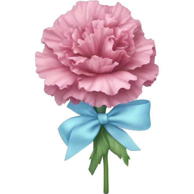wine carnation with light blue bow emoji