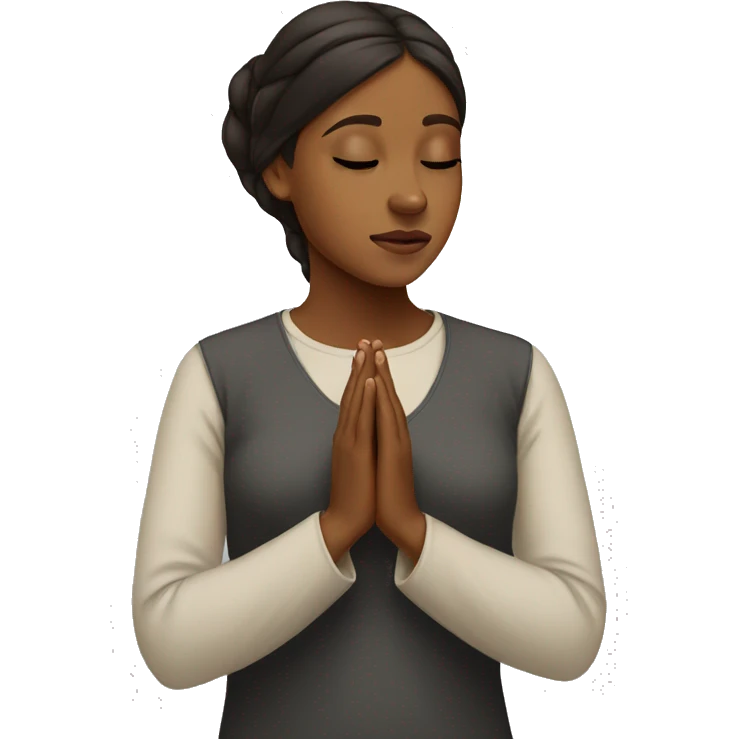 Brown girl praying emoji