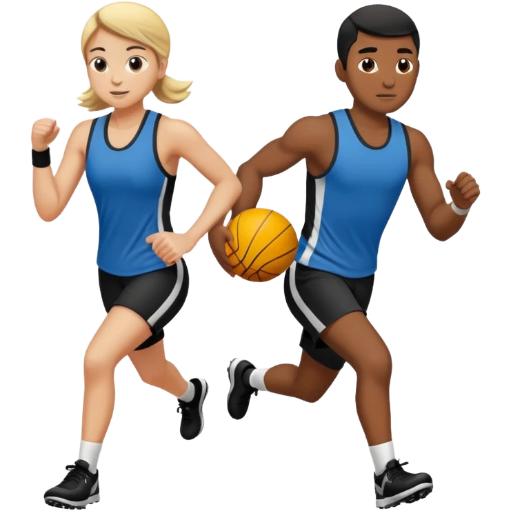 в рамке комнда людей занимается спортом emoji