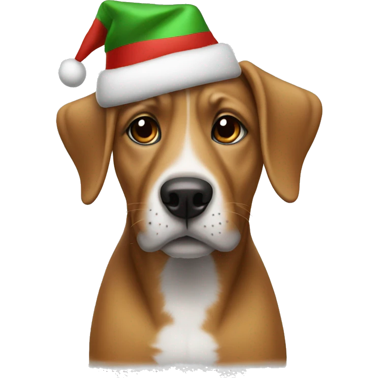 Dog in a Christmas hat emoji