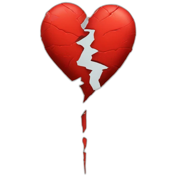 taped red broken heart emoji