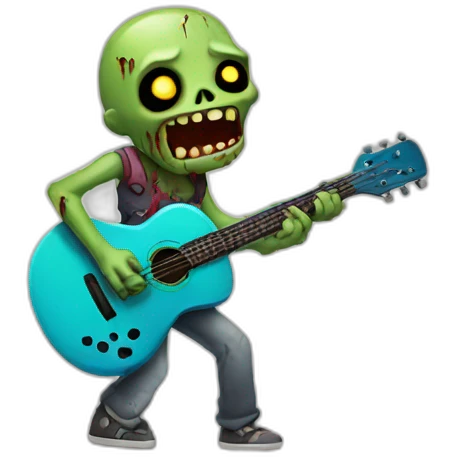 Zombie and guitar emoji
