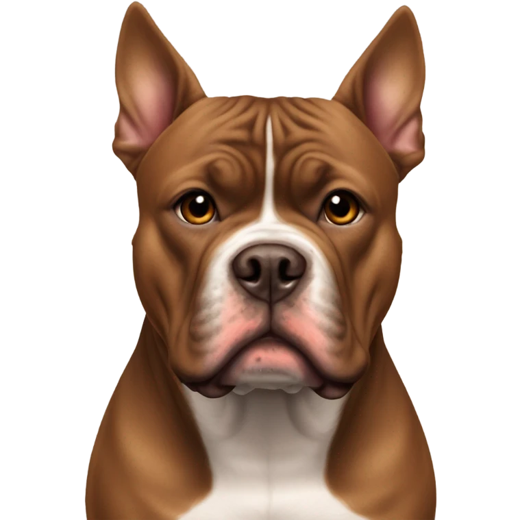 Brown american bully dog pointy ears emoji