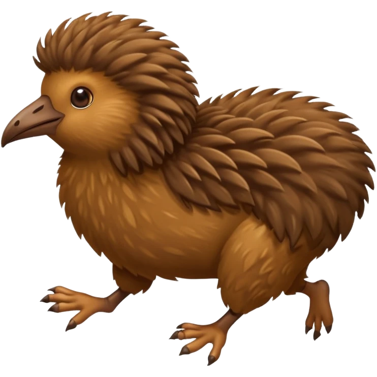 a kiwi bird(it has two legs) running emoji