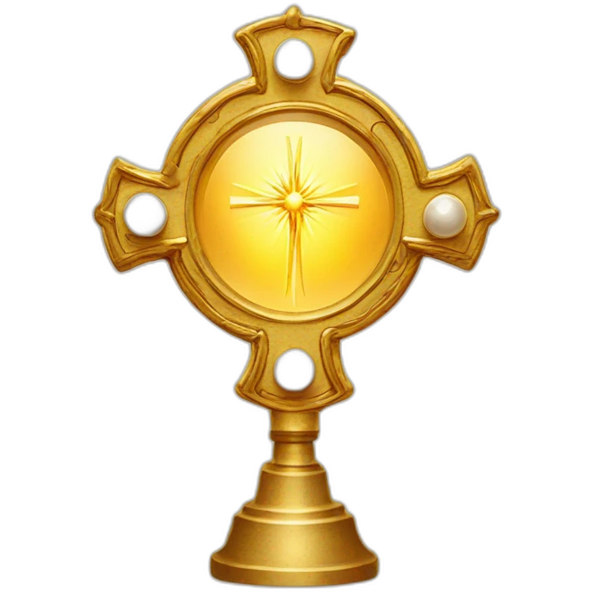 Eucharistic monstrance emoji with Christ’s face emoji