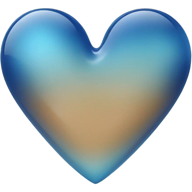 Blue tan glass heart emoji