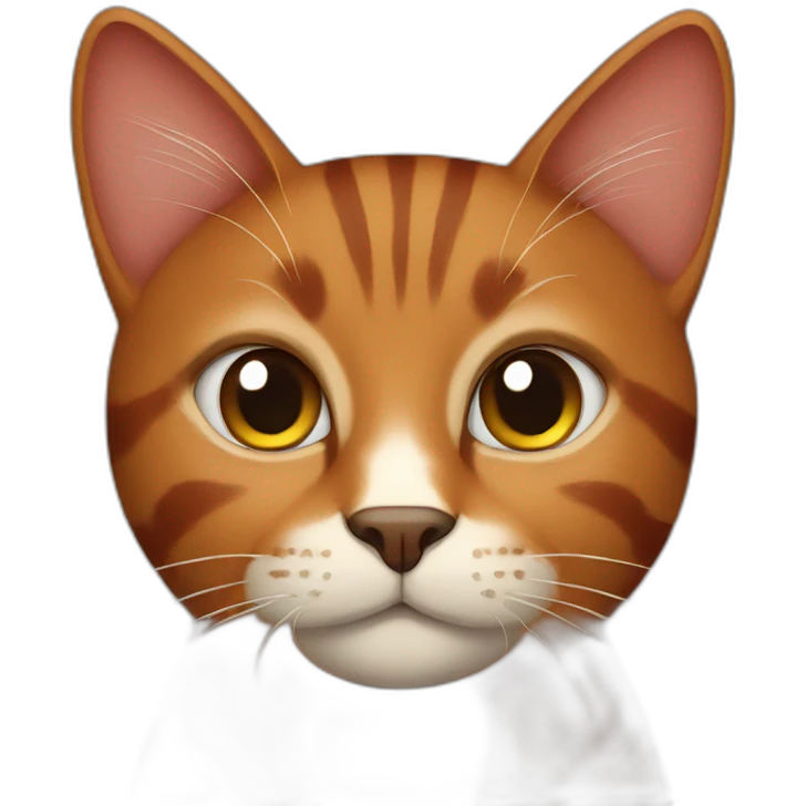 Brown and red cat emoji