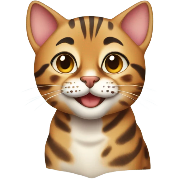 cute bengal cat smiling emoji