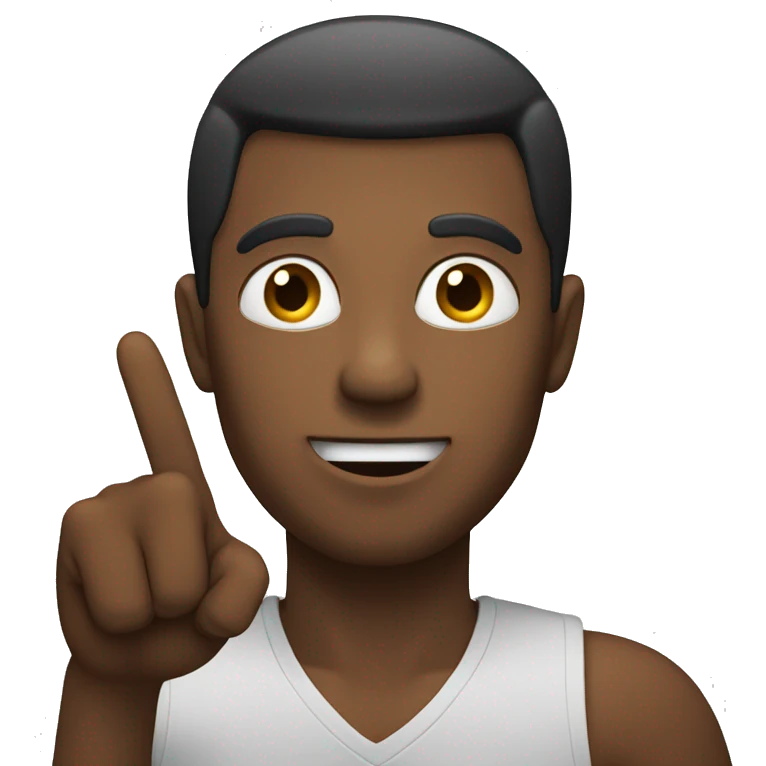 men with finger point to top emoji