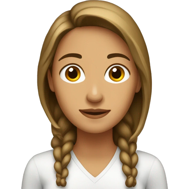 mujer con pelo largo castaño lacio emoji