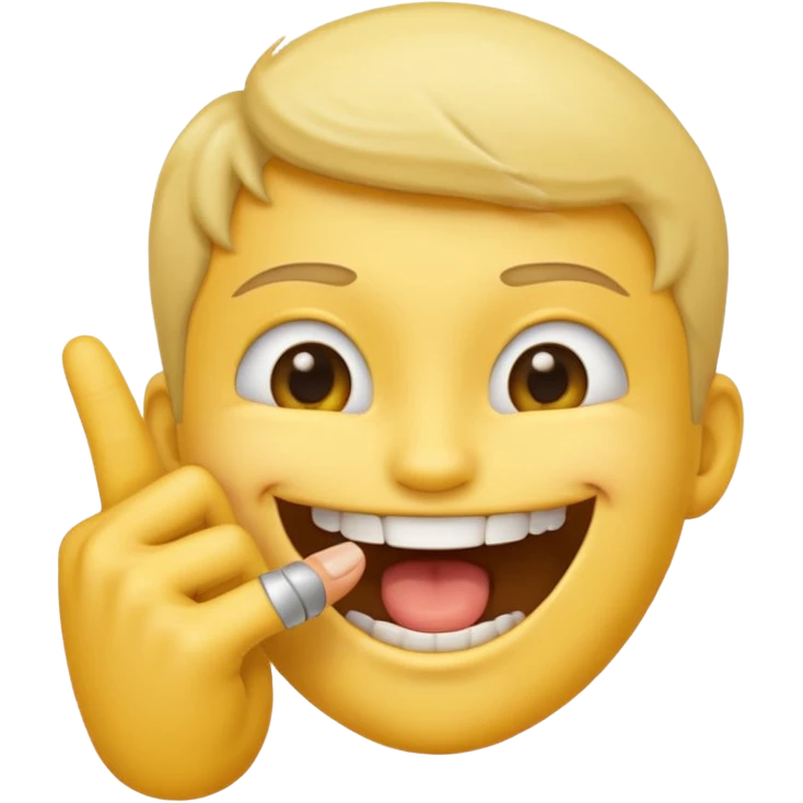 Emoji biting a finger emoji