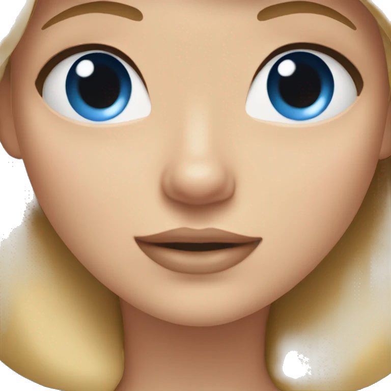 girl with blonde hair and blue eyes and beagle emoji