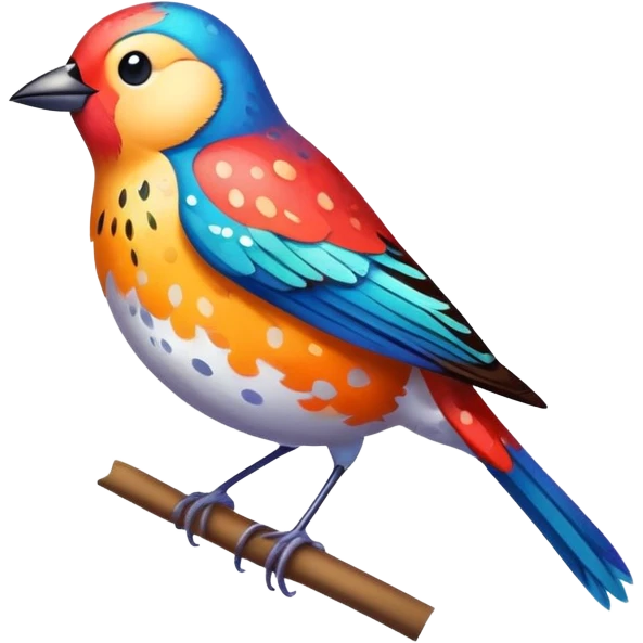 cute colorful songbird emoji