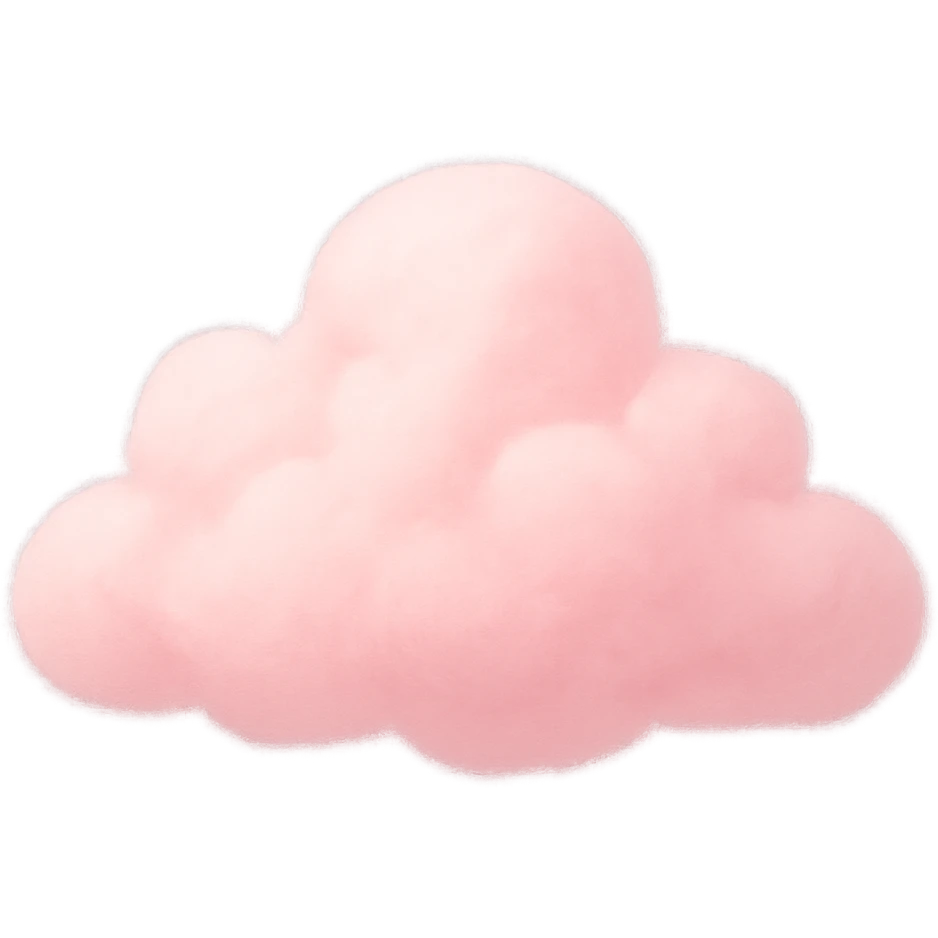 pink cloud, digital illustration emoji