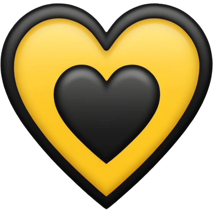 Black with vertical yellow stripe middle dashed inside black heart

 emoji