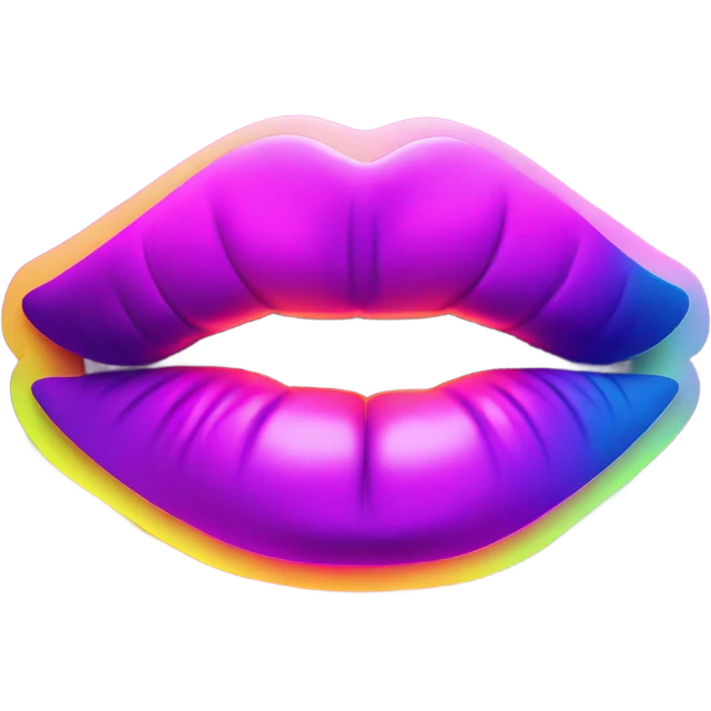 Neon kiss emoji