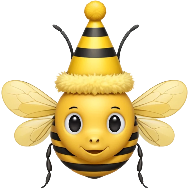 party hatted bee emoji