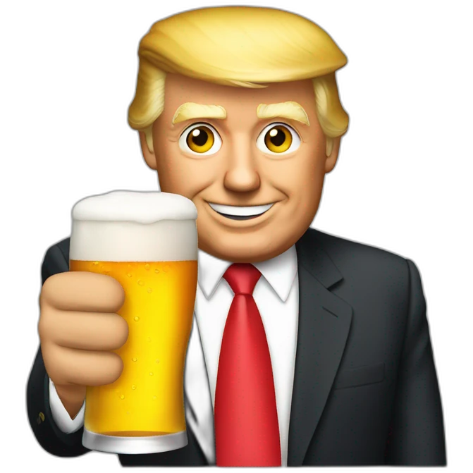 Trump-drink-a-beer emoji