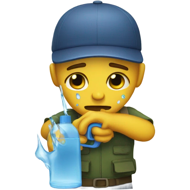 crying with water gun emoji
