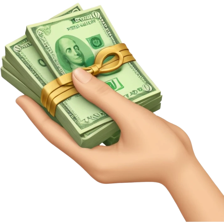 a emoji holding money like this emoji 😀 with a hand holding this 💵 emoji
