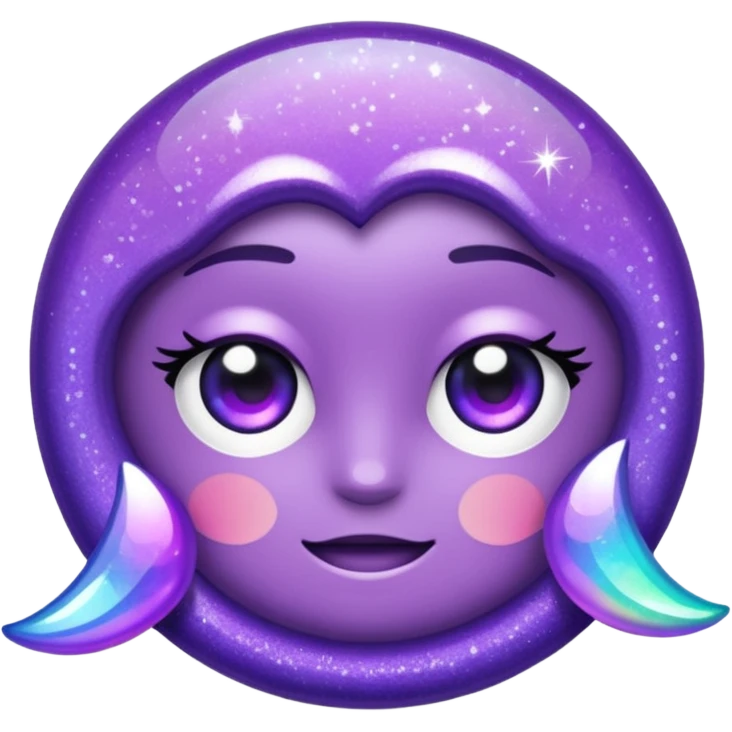 glitter purple no cancel emoji