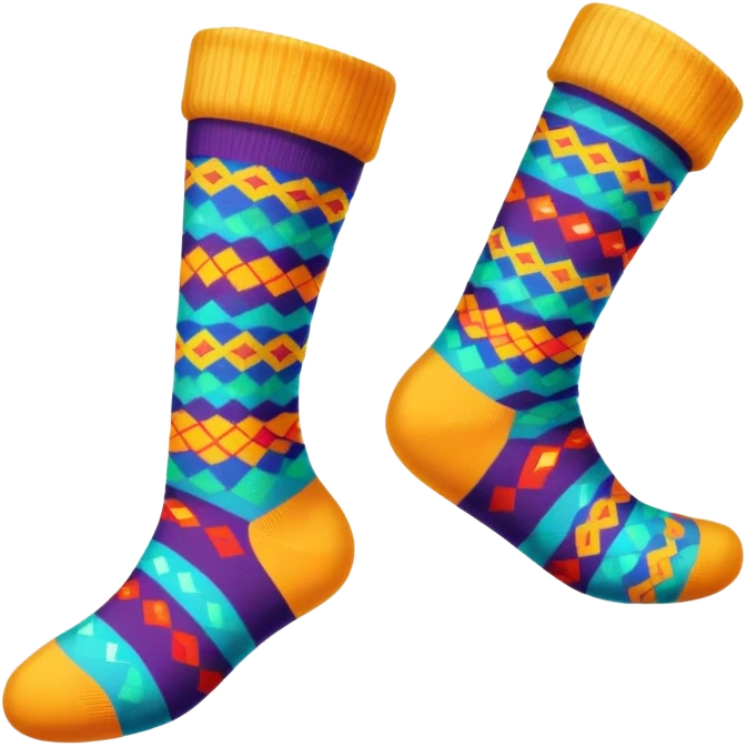 feet wearing colorful socks emoji