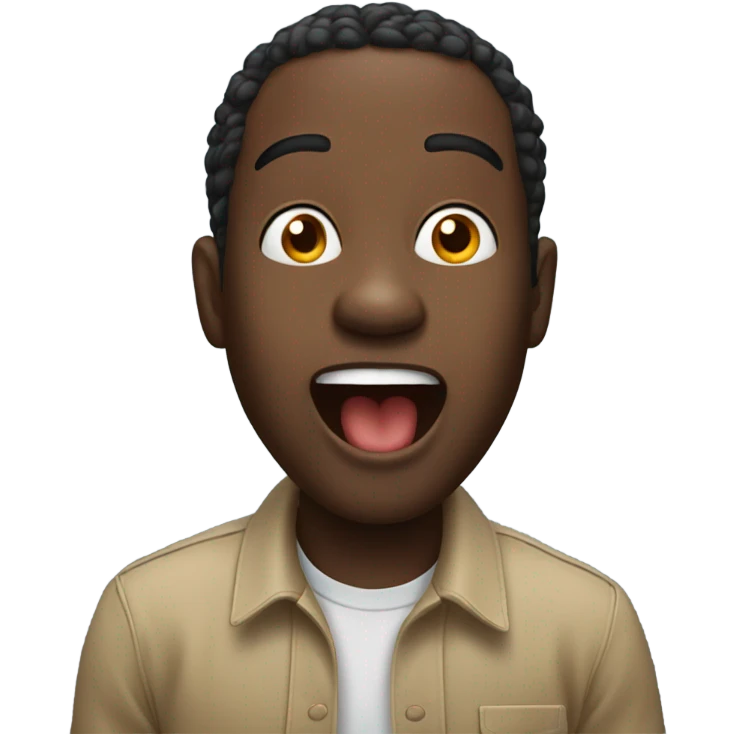 Black man with open mouth emoji