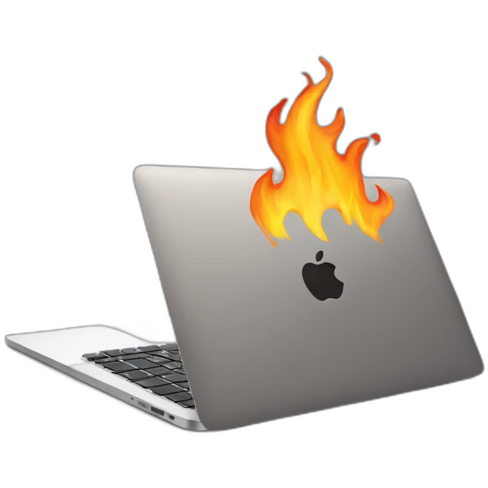 macbook flaming emoji