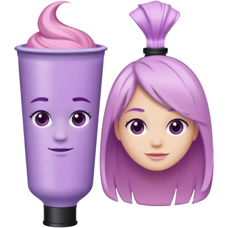 two tubes of pastel hair dye, one pink and one lilac emoji