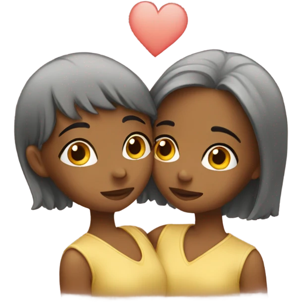 Two girls kissing emoji