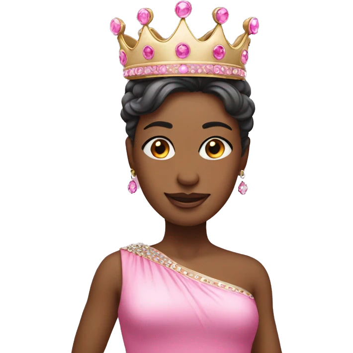 Dancer dressed in pink with crown emoji