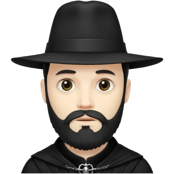 BEARDED gothic man in hat emoji