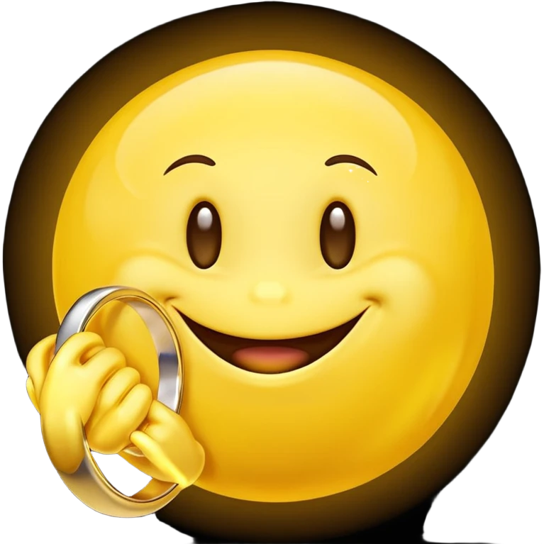 yellow planet with a big smile and a ring emoji