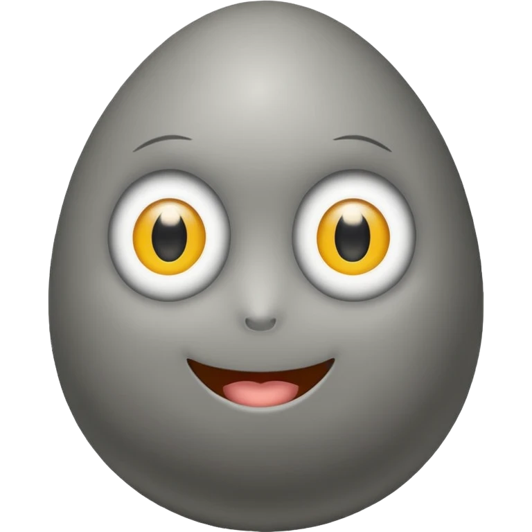 a stone egg, has two eyes, cute emoji