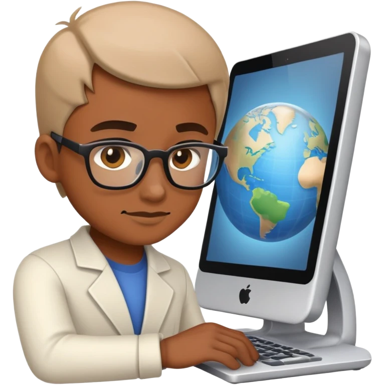 a programmer controlling the world by code emoji