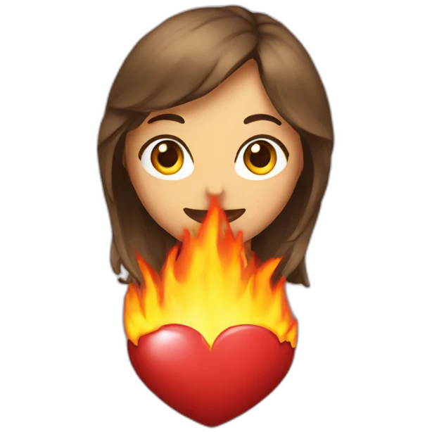 Fireball, woman , heart emoji