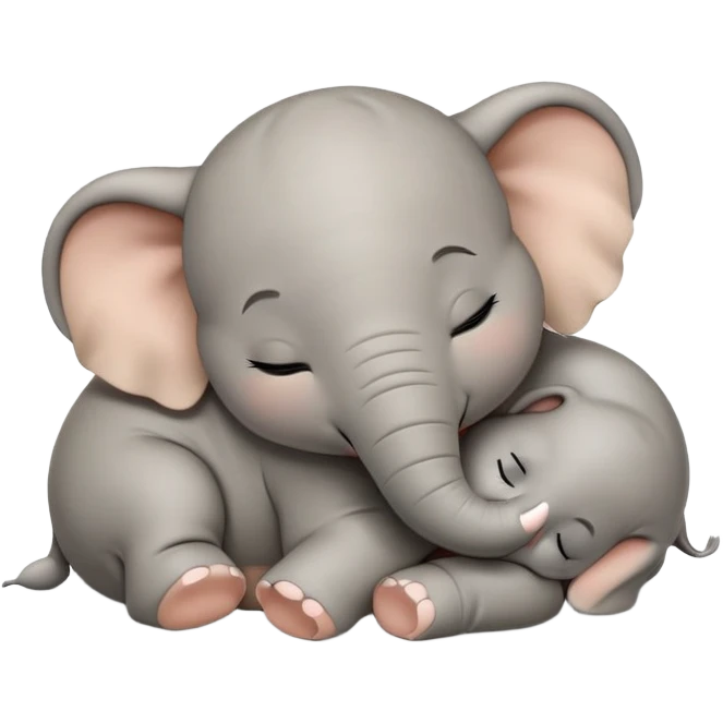 meme-worthy-cute-sleeping-baby-elephant-portrait-emoji,-head-resting-peacefully-with-a-contented-smile,-showcasing-a-delightfully-tiny-build-and-a-luxuriously-soft-gray-hide,-eyes-shut-in-a-serene,-restful-nap,-simplified emoji