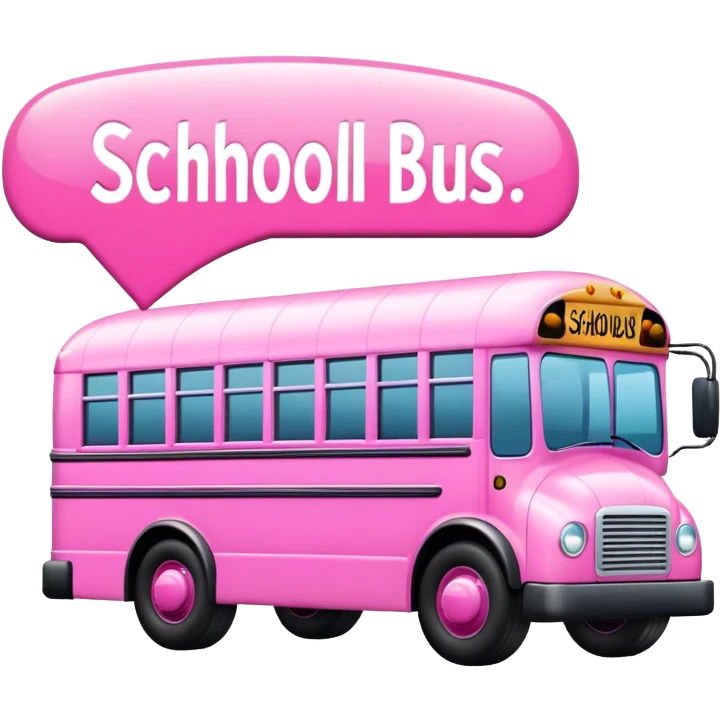 Pink school bus  emoji