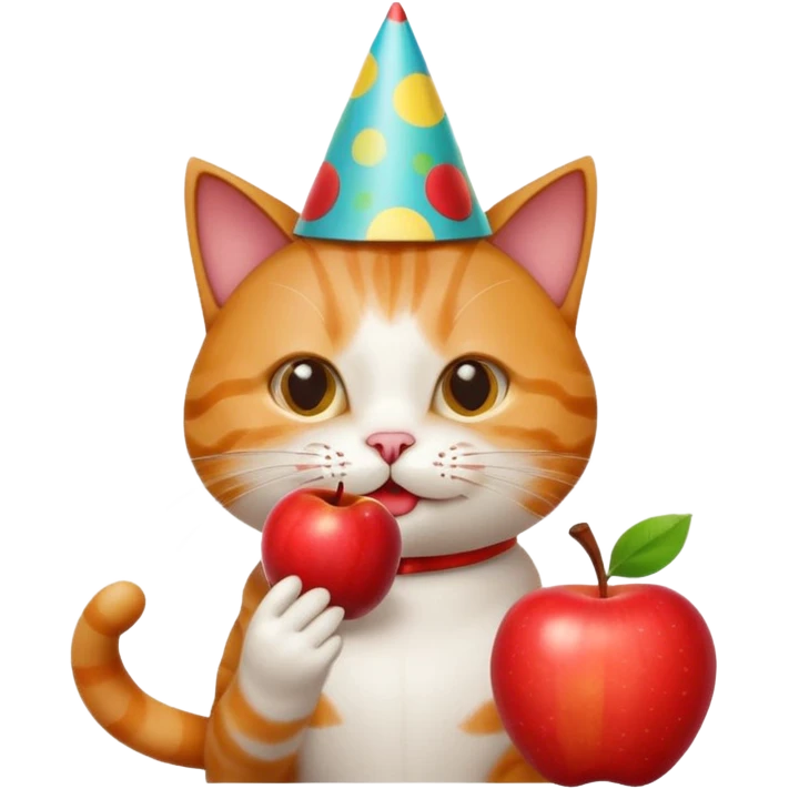 cat apple funny emoji
