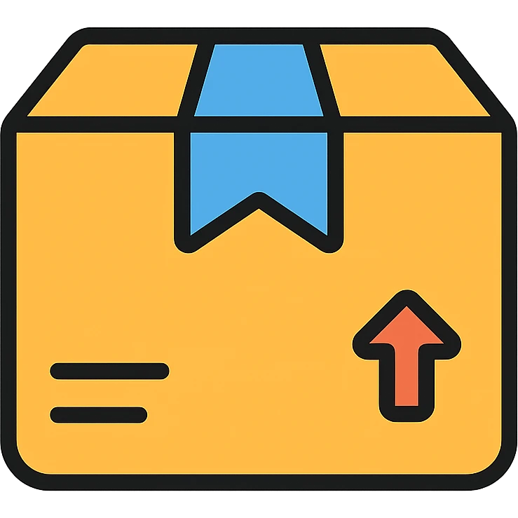 colored icon of a cardboard box representing goods emoji