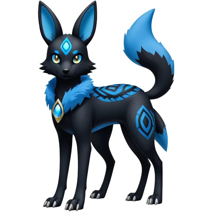 Exotic Gothic Cool Lucario-Umbreon-Fusion-Hybrid-Creature, 4 legs emoji
