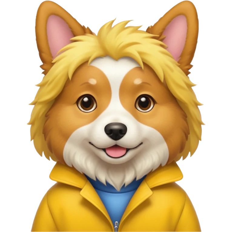 Dog wearing a yellow coat emoji