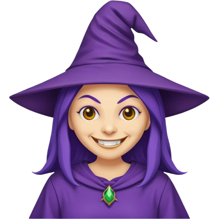Purple t-shirt with an evil witch on it emoji