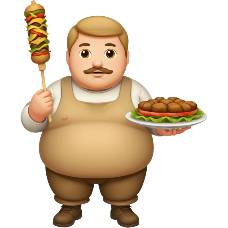 Fat man with kebab emoji